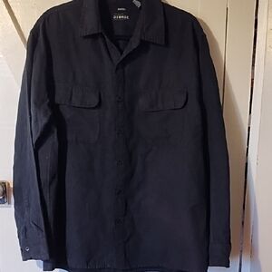 George Charcoal Button-Up Suaded Shirt Large In EUC.